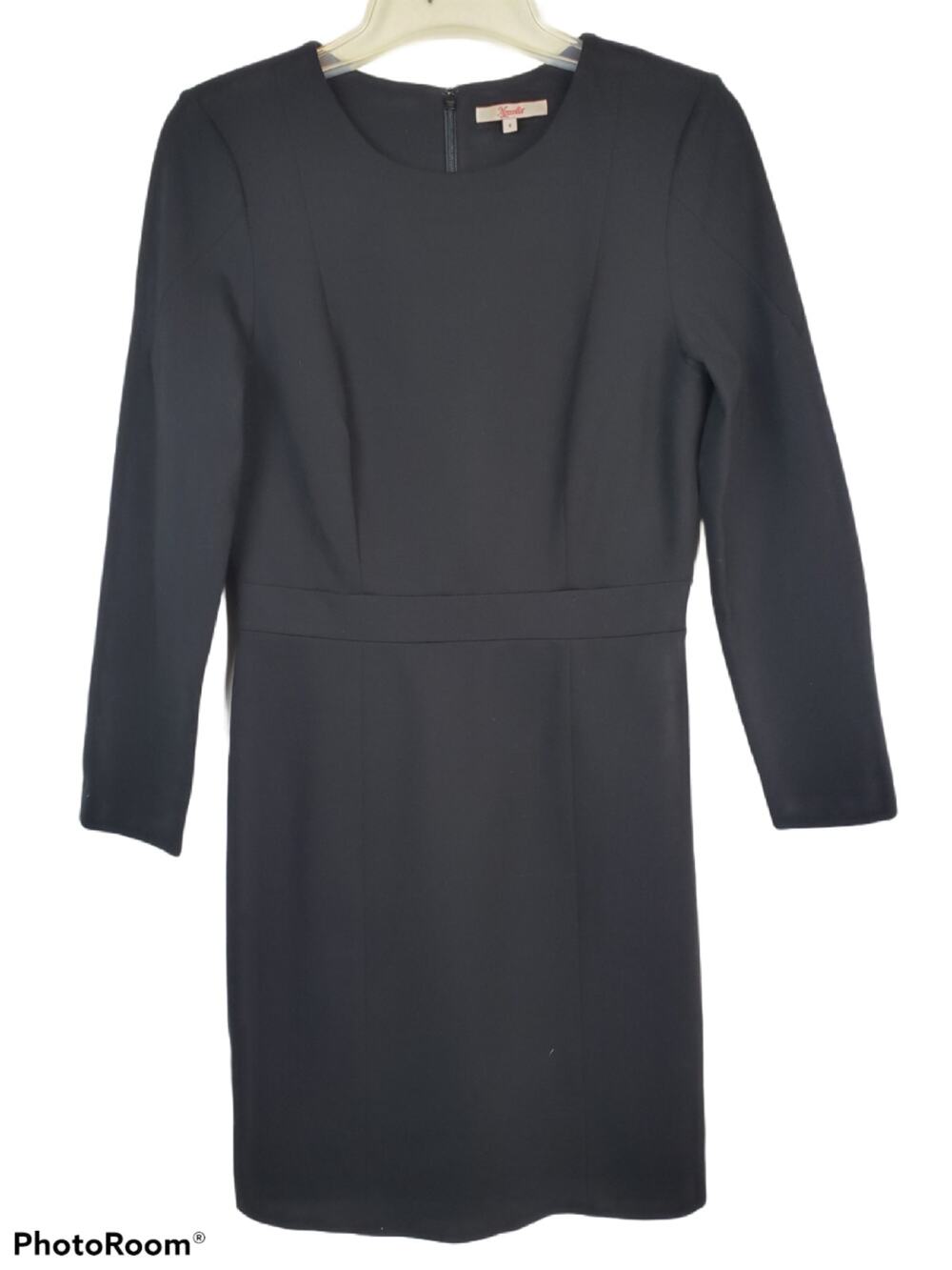 Anthropologie Moncollet Black LBD Long Sleeve Dress Size 4